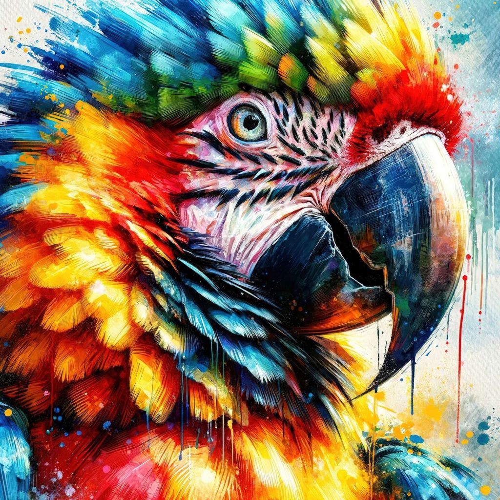 Watercolor Macaw #1