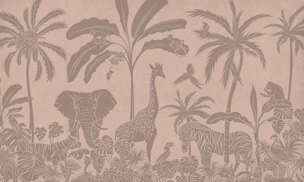 Monochrome Jungle - Pink Vintage