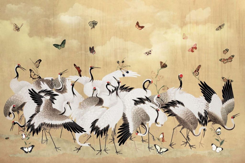 Golden Dance of Cranes